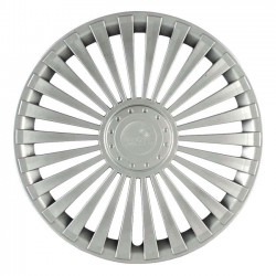 Calota Europa 14" Raiada Encaixe Prata Jogo 4 Pç